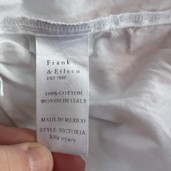 Frank & Eileen Victoria Superluxe Italian Oversized Cotton Tuxedo Shirt White, L - Picture 9 of 13